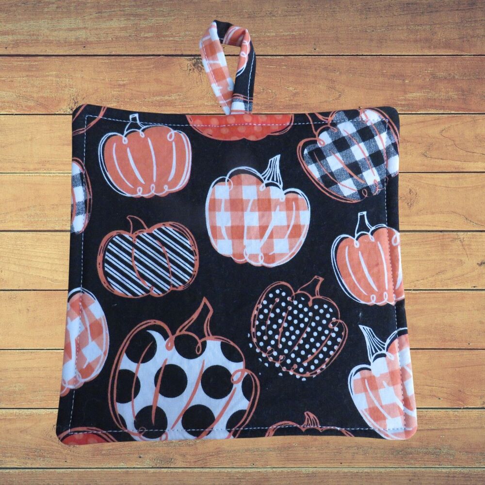 Handmade Potholder, Pumpkins